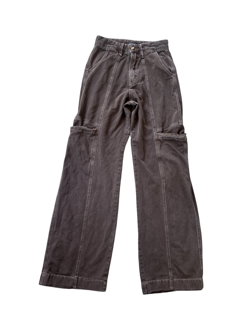 Pangaia Wide-Leg Utility Pants in Washed Brown/Gray